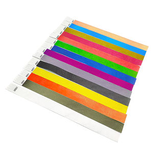 Pulseras de Tyvek de un Solo Uso, Color Liso, Papel Dupont Personalizado, para Eventos, Festivales, Parques - Product Image 1