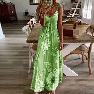 Vestido de verão boêmio feminino, sem mangas, costas nuas, elegante, casual, floral, feminino, para noite 2023 - Product Image 5