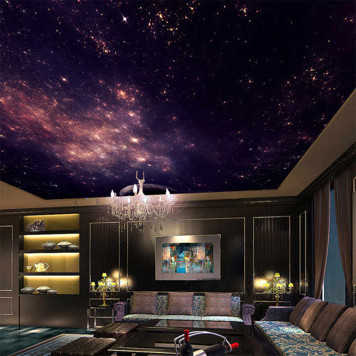 Custom Mural 3D Star Nebula Night Sky Wall Painting Ceiling Smallpox Wallpaper Bedroom Sofa TV Background Galaxy Photo Wallpaper