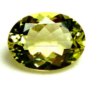 Quartz citron ovale pierre naturelle à facettes fournisseur en gros de l'Inde Top qualité pierres précieuses en vrac brésilien jaune citron Quartz - Product Image 1