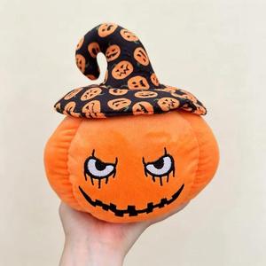 Juguete de Peluche Súper Suave de Calabaza de Halloween con Sombrero de Bruja, Relleno de Algodón PP, Almohada de Peluche para Niños y Decoración - Product Image 3