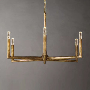 Luminaires suspendus vintage en laiton massif de 36 pouces, style moderne pour la maison, salle à manger, restaurant, bar, lustre doré de luxe - Product Image 3