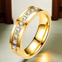 Bagues de promesse d'amour en acier inoxydable plaqué or 18K pour les couples Cadeaux de Saint Valentin Bijoux Bagues de mariage Bagues Hommes Femmes