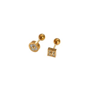 Clous <span class=keywords><strong>d</strong></span>'oreille unisexes en acier inoxydable électroplaqué, design à vis, tendance influenceurs, inaltérables, adaptés aux boucles <span class=keywords><strong>d</strong></span>'oreilles - Product Image 5