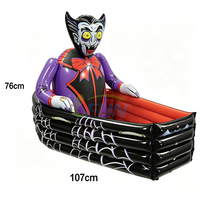 Glacière gonflable en forme de cercueil de vampire pour Halloween, seau à boissons gonflable, servant de présentoir de buffet alimentaire pour les fournitures de fête d'Halloween et la décoration extérieure