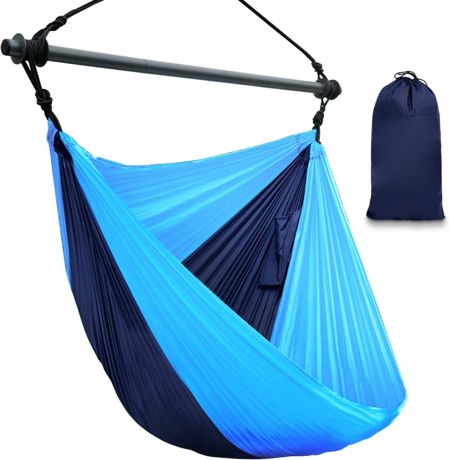 Hamac Fauteuil Suspendu Avec Structure Et Kit De Suspension - Gris - 150kg