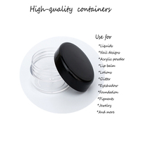 Contenants vides en plastique noir et rose de 5g pour baume à lèvres et pots de crème pour les yeux, avec couvercles colorés, lot de 25 pièces, les plus vendus