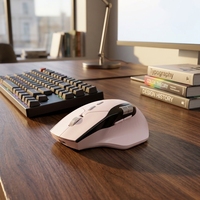Mini Ratón Inalámbrico USB para Diestros, Modo Dual, 6400 DPI, 8D, Ergonómico, Vertical, para Portátil y Escritorio, con Retroiluminación RGB