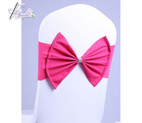 Ceinture en spandex pour housse de chaise, accessoire rose avec des nœuds en poly, décoration pour la mariée