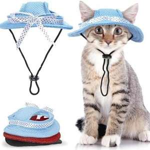 Sombrero de Sol para Mascotas, Ligero, Transpirable, de Malla, para Verano, Personalizado, de Algodón, para Exteriores, para Perros, Gatos y Animales Pequeños, Diseño Sólido, Envío Rápido <span class=keywords><strong>2026</strong></span> - Product Image 2