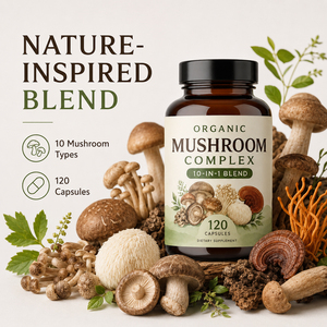 Capsules d'extrait de champignons Reishi et Crinière de lion biologiques, très demandées, pour l'immunité et le cerveau, compléments pour adultes, sans gluten, végétaliens, faibles en sucre - Product Image 2
