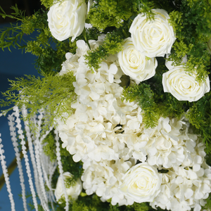 Arche <span class=keywords><strong>de</strong></span> mariage florale artificielle en soie, rose blanche et eucalyptus, taille personnalisée, rangée élégante <span class=keywords><strong>de</strong></span> fleurs <span class=keywords><strong>pour</strong></span> toile <span class=keywords><strong>de</strong></span> fond <span class=keywords><strong>de</strong></span> fête - Product Image 2
