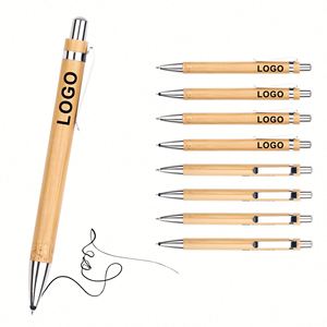 Stylos à bille en bambou vierges personnalisables avec logo, articles promotionnels, stylos en bois, cadeaux de bureau en bois - Product Image 1