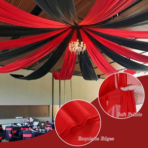 Fiestas Rojas, cortinas de boda, 2 paneles, 5x20FT, cortina de gasa, telón de fondo, cortinas de techo, decoración, arco de boda, tela drapeada - Product Image 3
