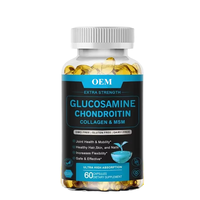 OEM ODM Sans OGM Glucosamine Chondroïtine Collagène MSM Vitamines Capsules molles à haute concentration Soutient les articulations, les cheveux, la peau Adulte