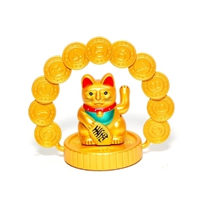 Gato de la fortuna que agita la <span class=keywords><strong>mano</strong></span> automática, Gato de coche que agita la fortuna solar para adornos de matrícula, decoración de negocios de apertura - Product Image 6