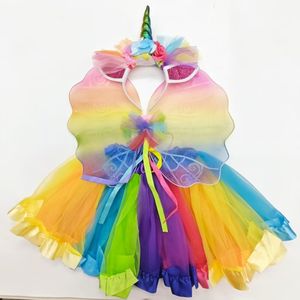 <span class=keywords><strong>Disfraz</strong></span> de princesa de Halloween para niñas, falda tutú de tul con <span class=keywords><strong>piruleta</strong></span>, diadema, alas, vestido de arcoíris para ropa de actuación - Product Image 1