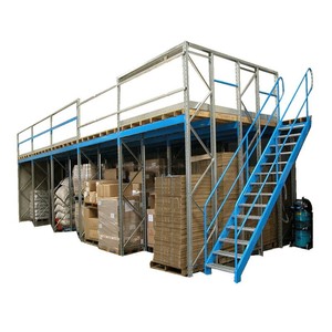 Plataforma de Entrepiso Personalizada, Estructura de Acero Resistente Q235, Acero Laminado en Frío, Columnas y Vigas Reforzadas, Ensamblaje con Tornillos, Color Azul - Product Image 3