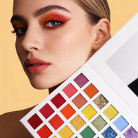 Marque privée de haute qualité Palette de fards à paupières 30 couleurs Poudre scintillante mate longue durée Tons de peau foncés Maquillage pour les yeux secs