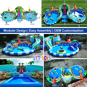 Toboganes Inflables de Agua, <span class=keywords><strong>Castillo</strong></span> Inflable con Tobogán, Parque Acuático Inflable Sobre el Suelo para Alquilar - Product Image 3
