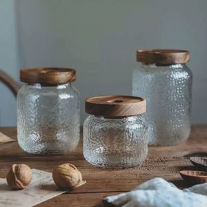 Aufbewahrungsboxen für Haus und Küche, Borosilikatglas-Behälter zur Lebensmittelaufbewahrung, Weck Einmachgläser mit Holzdeckeln - Product Image 2