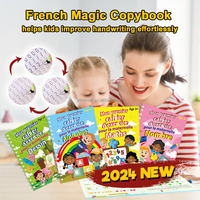 Cahier de Pratique Magique Français Réutilisable, Cahier d'Écriture Sillonné pour Apprendre à Écrire Nombres et Lettres pour Enfants de 3 à 8 Ans