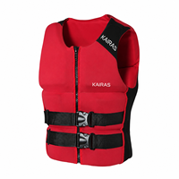 Gilet de sauvetage en néoprène personnalisé pour adulte, fermeture éclair avant, double boucle, gilet de flottabilité pour sports nautiques, jet ski, bateau, natation