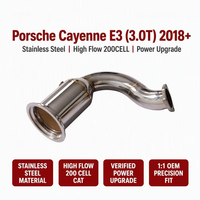 Header Knalpot Downpipe 200CELL High Flow Langsung dari Pabrik, Peningkatan Tenaga untuk Porsche Cayenne E3 3.0T 2018+ SS304, Upgrade Dumppipe