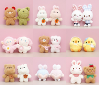 Songshan jouets en gros mignon en peluche ours poupée Kawaii doux dessin animé décoration coton petit pendentif sac porte-clés fille cadeau