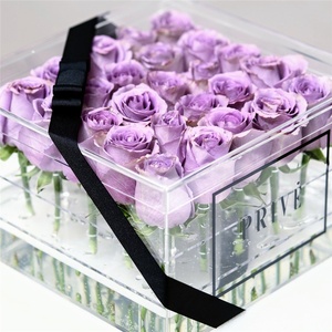 Boîte à fleurs en acrylique transparente PMMA, vente en gros, mode, 25 trous, boîte de luxe - Product Image 2