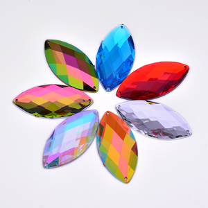 Fancy 30*62 Mét May Đen AB Horse Eye Lớn Tinh Thể Appliques Lớn Acrylic Stones Flat Lại Strass Rhinestone Cho May Vá - Product Image 6