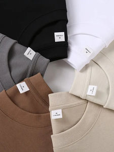 Wholesale 210GSM 100% Cotton Oversized T-Shirt Custom Printing Logo <b>Washed</b> Vintage Plain T Shirt for <b>Men</b> - Product Image 2