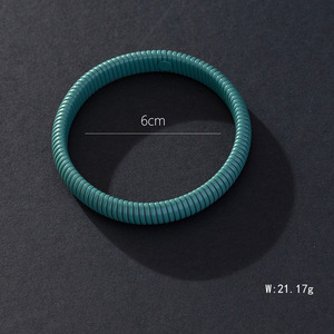 Bracelet élastique en alliage de zinc bleu clair, simple, élégant, empilable, bijoux tendance - Product Image 2