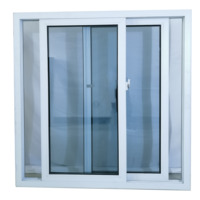 Fenêtre coulissante en verre avec cadre UPVC sur mesure pour balcon, moustiquaire pour salle de bain