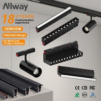 Système d'éclairage sur rail magnétique en aluminium pour showroom intérieur, ODM&OEM, COB haute luminosité, intensité variable, 48V DC, garantie 3 ans