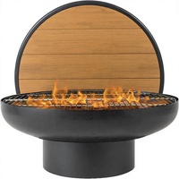 Table de brasero en fonte de 32 pouces avec finition mate, gril extra épais et robuste pour usage extérieur, patio, jardin, barbecue