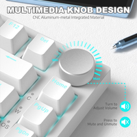 Teclado Mecánico para Juegos Ajazz AK820 con Control de Perilla CNC, Diseño de Montaje Gasket al 75%, Cable USB-C, Retroiluminación LED, Teclas Programables