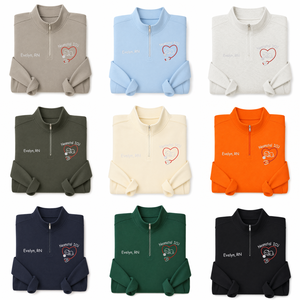 Sweat-shirt personnalisé anti-rétrécissement à quart de zip pour infirmière de soins néonatals, pull pour professionnel de la santé néonatale avec motif pieds de bébé, hiver/automne/printemps/été - Product Image 2