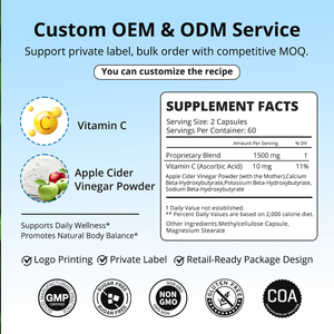 แคปซูล ACV Keto สำหรับผู้ทานมังสวิรัติ ผลิตโดยโรงงาน OEM บรรจุภัณฑ์และสูตรอาหารตามสั่ง ปราศจาก GMO ปราศจากนม อาหารเสริมปรับสมดุลร่างกาย แบรนด์ส่วนตัว ขายส่ง - Product Image 2