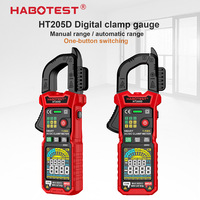 HABOTEST HT205D Pince ampèremétrique True RMS AC/DC 600A, mesure du courant de démarrage, NCV, testeur de température et de capacité, sélection automatique de la plage, 6000 points de lecture, pour moteurs