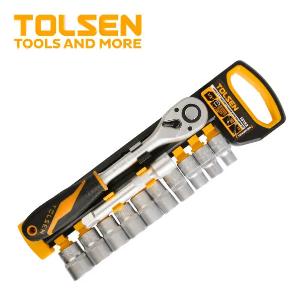 TOLSEN 12PCS 1/2" RATCHET HANDLE WITH SOCKETS SET 15152