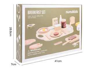 Mainan pendidikan kayu, mainan dapur DIY simulasi kayu untuk anak-anak simulasi sarapan mesin manufaktur mainan kayu
