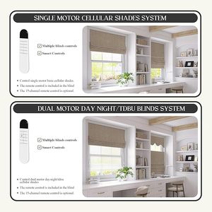 Meilleures ventes - Stores romains intégrés à commande électrique ou manuelle, tissu occultant à 100 %, résistant à l'humidité, pour fenêtre française - Product Image 4