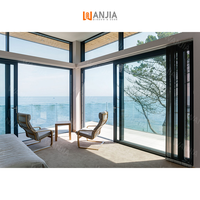 Porte coulissante en verre à cadre fin en aluminium WANJIA, cadre étroit, porte coulissante en verre pour patio, porte coulissante en verre en aluminium