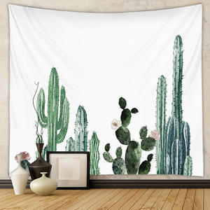 Fondo de pared impreso Digital de <span class=keywords><strong>cactus</strong></span> suculento, <span class=keywords><strong>tapiz</strong></span> colgante con estampado botánico para dormitorio - Product Image 4