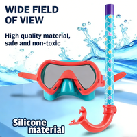 Ensemble de masque de plongée pour enfants avec lunettes de natation à large champ de vision et tube respiratoire pour l'exploration sous-marine, lunettes de plongée pour la piscine