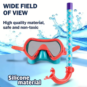 ชุดหน้ากากดำน้ำสำหรับเด็กพร้อมแว่นตาว่ายน้ำมุมมองกว้างและท่อหายใจสำหรับการสำรวจใต้น้ำ แว่นตาดำน้ำสำหรับสระว่ายน้ำ - Product Image 4