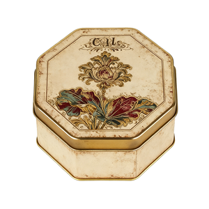 Vintage-phong cách hộp thiếc hình bát giác hình kim loại hộp thiếc cho lưu trữ bao bì rỗng <span class=keywords><strong>tin</strong></span> có thể với nắp - Product Image 4