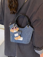 Sacs pour femmes : Nouveauté été 2025 – Sacs seau bandoulière en jean style panier de cowboy, petite taille