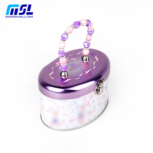 Boîtes à déjeuner en étain de forme ovale avec poignée de cordes de perles beaux bijoux <span class=keywords><strong>coffre</strong></span> à l'épreuve des enfants étui à la mode cadeau pour <span class=keywords><strong>fille</strong></span> pour <span class=keywords><strong>jouet</strong></span> de bonbons - Product Image 2